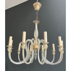 Lustre en Cristal de Murano à 10 Bras, Travail Italien, vers 1970 – Maison BARROIS