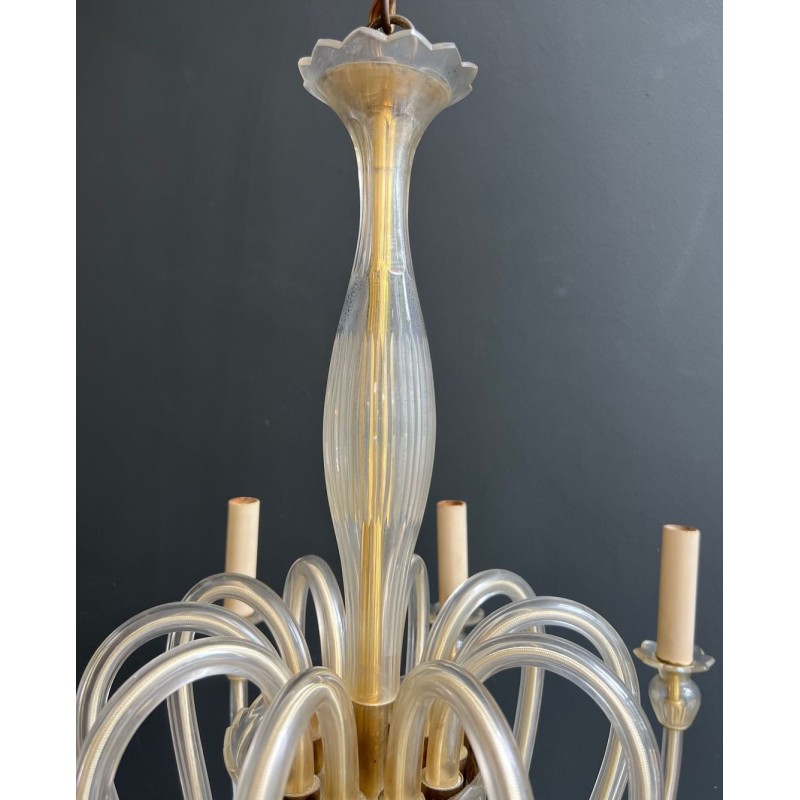 Ten-Arm Murano Crystal Chandelier, Italian Work, circa 1970 – Maison BARROIS