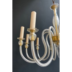 Ten-Arm Murano Crystal Chandelier, Italian Work, circa 1970 – Maison BARROIS