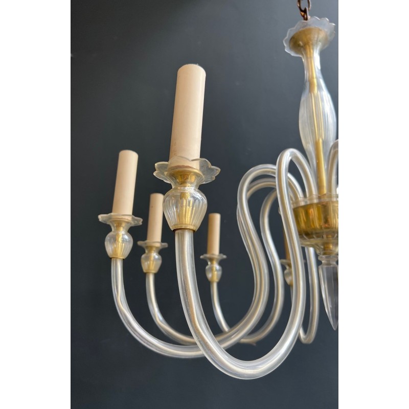 Ten-Arm Murano Crystal Chandelier, Italian Work, circa 1970 – Maison BARROIS