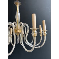 Ten-Arm Murano Crystal Chandelier, Italian Work, circa 1970 – Maison BARROIS