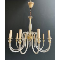 Ten-Arm Murano Crystal Chandelier, Italian Work, circa 1970 – Maison BARROIS
