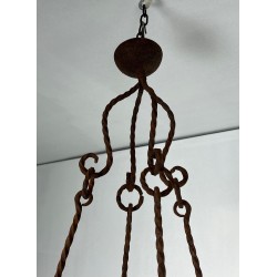 Lustre Fer Forgé 8 Bras Style Gothique Travail Français circa 1910 | Maison BARROIS