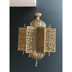 Exceptional Brass Oriental Lantern Moorish Pierced Work Late 19th Century | Maison BARROIS
