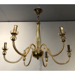 Paire Lustres Cristal Murano Champagne Mid-Century Italien circa 1970 | Maison BARROIS