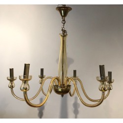 Paire Lustres Cristal Murano Champagne Mid-Century Italien circa 1970 | Maison BARROIS