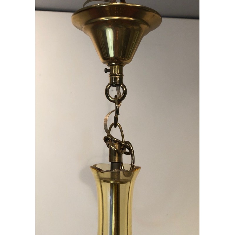 Paire Lustres Cristal Murano Champagne Mid-Century Italien circa 1970 | Maison BARROIS