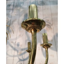 Brushed Gilt Metal Pineapple Chandelier Mid-Century French circa 1970 | Maison BARROIS
