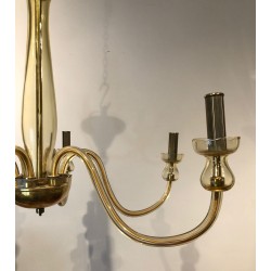 Paire Lustres Cristal Murano Champagne Mid-Century Italien circa 1970 | Maison BARROIS