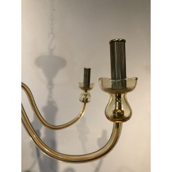 Paire Lustres Cristal Murano Champagne Mid-Century Italien circa 1970 | Maison BARROIS