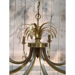 Brushed Gilt Metal Pineapple Chandelier Mid-Century French circa 1970 | Maison BARROIS