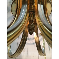 Brushed Gilt Metal Pineapple Chandelier Mid-Century French circa 1970 | Maison BARROIS