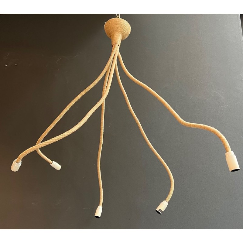 Rope Chandelier Design Object Mid-Century Modern French Work circa 1970 | Maison BARROIS