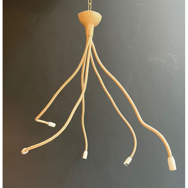 Lustre Corde Design Mid-Century Modern Travail Français circa 1970 | Maison BARROIS