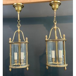 Set of Four Round Bronze Lanterns attr. Maison Jansen — Neoclassical, circa 1940