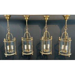 Set of Four Round Bronze Lanterns attr. Maison Jansen — Neoclassical, circa 1940