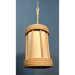 Rope Lantern by Audoux-Minet — French Mid-Century, circa 1950