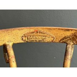 Grande Lanterne Fer Doré Feuillages, Maison Baguès — Art Déco, vers 1940