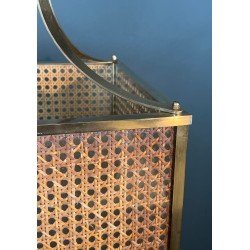 Lanterne Lucite, Cannage et Laiton, Goût Crespi — Travail Italien, vers 1970