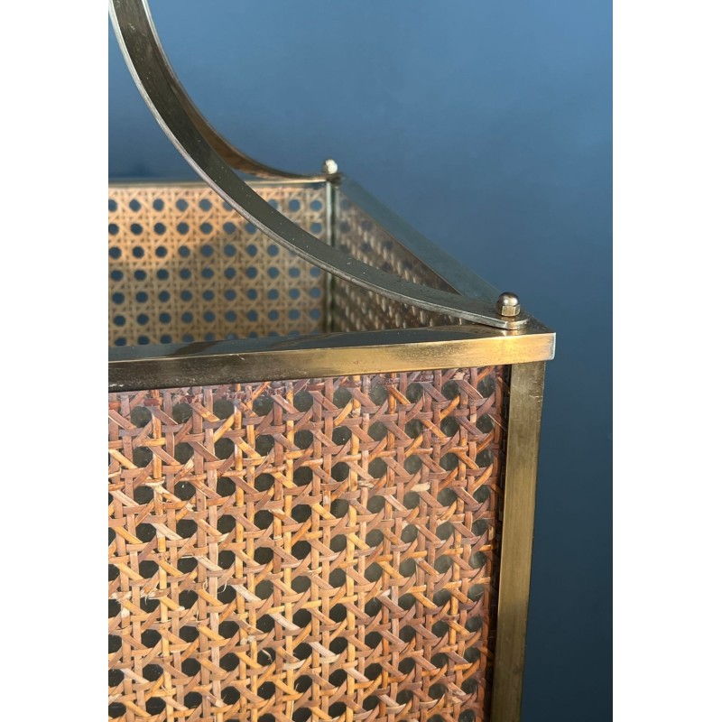 Lucite, Cane and Brass Lantern, Gabriella Crespi Style — Italian, circa 1970