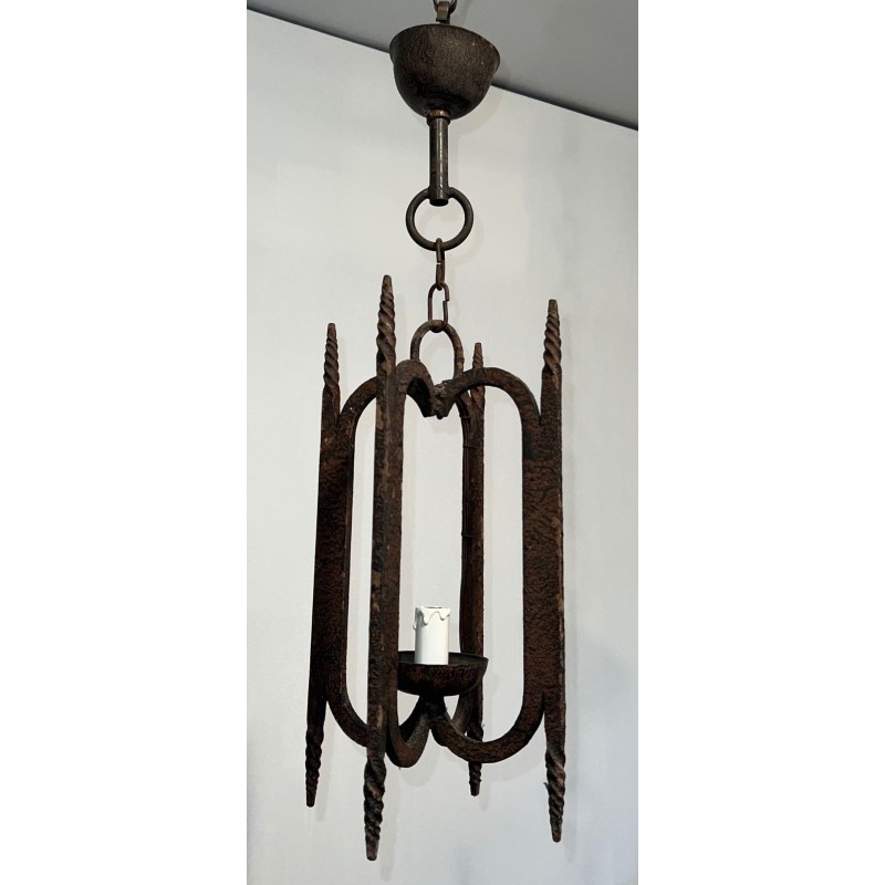Wrought Iron Lantern — French Work, circa 1950
