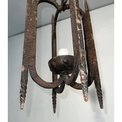 Lanterne en Fer Forgé — Travail Français, vers 1950