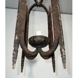 Wrought Iron Lantern — French Work, circa 1950