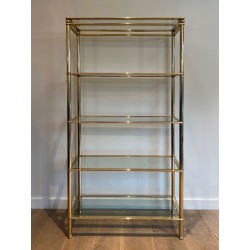 Five-Tier Gilt Chrome and Glass Étagère — French, circa 1970