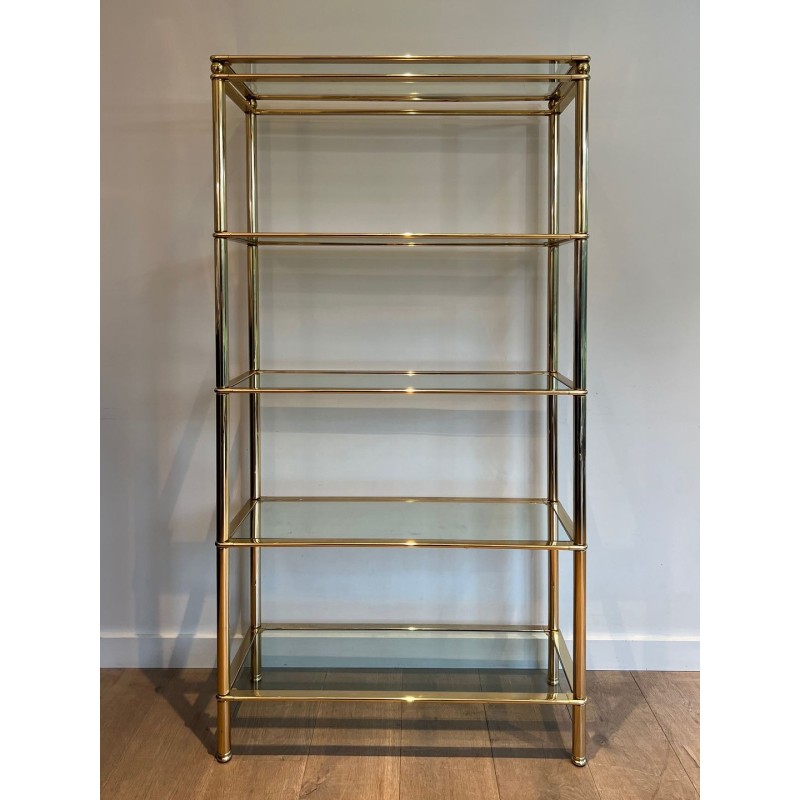 Five-Tier Gilt Chrome and Glass Étagère — French, circa 1970