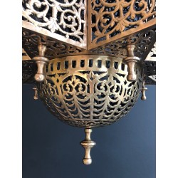 Exceptional Large Brass Oriental Lantern — 19th Century