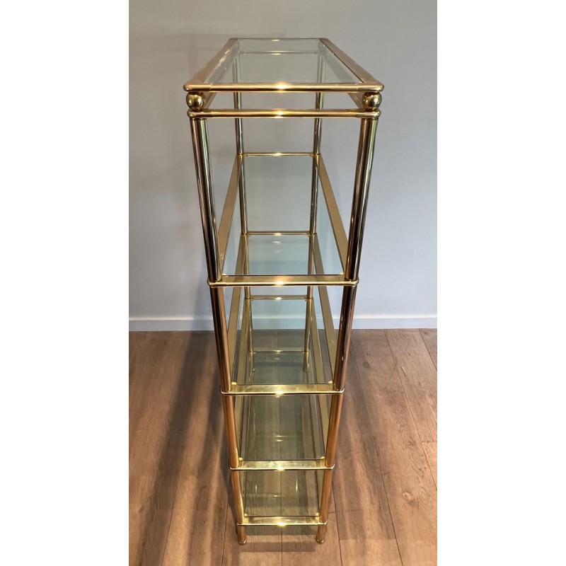 Five-Tier Gilt Chrome and Glass Étagère — French, circa 1970