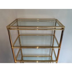 Five-Tier Gilt Chrome and Glass Étagère — French, circa 1970