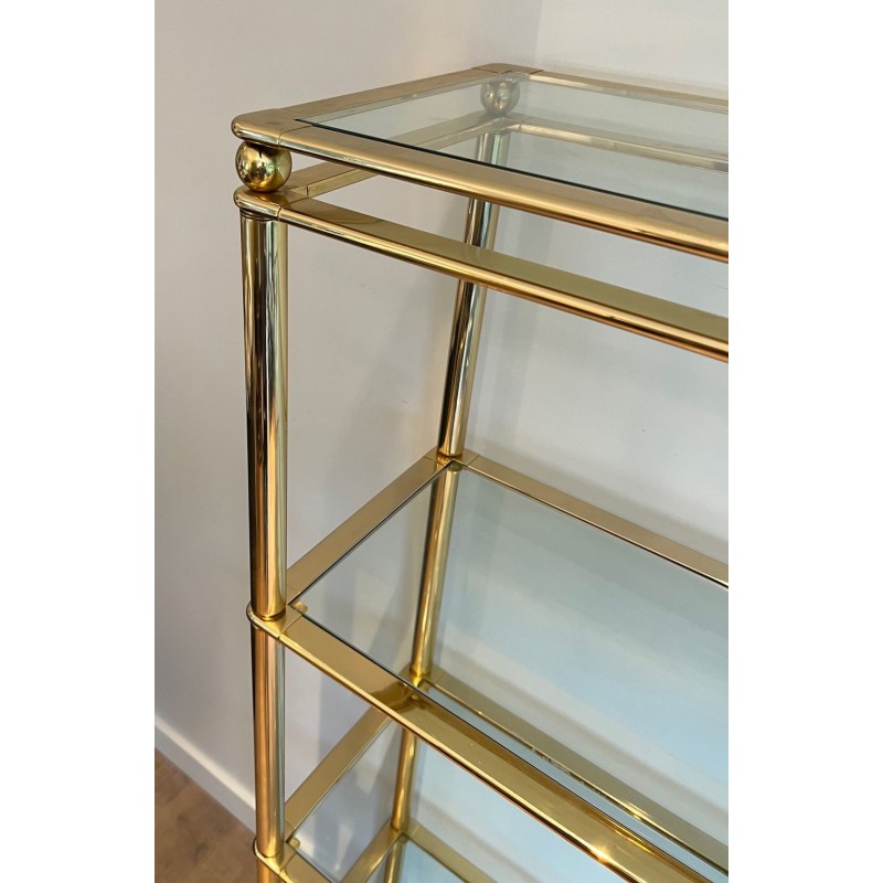 Five-Tier Gilt Chrome and Glass Étagère — French, circa 1970