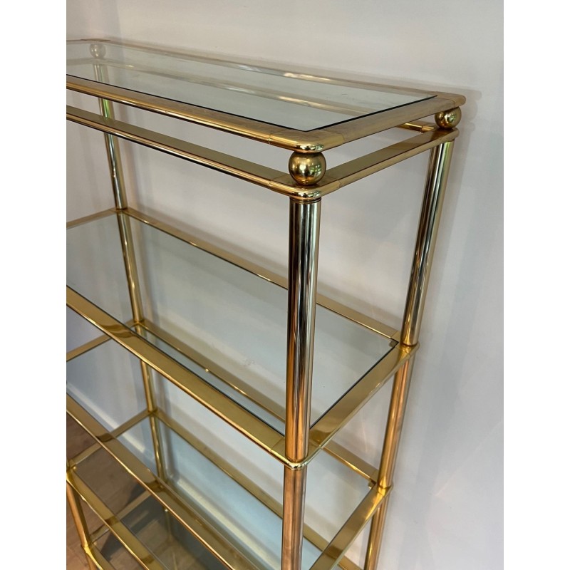 Five-Tier Gilt Chrome and Glass Étagère — French, circa 1970