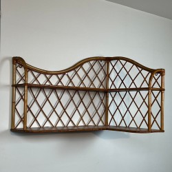 Étagère d’Angle Rotin, attr. Audoux-Minet — Travail Français, vers 1950