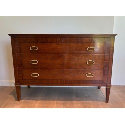 Commode Néoclassique Acajou et Laiton, De Coene Frères, Belgique, vers 1950 | Maison BARROIS