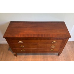 Neoclassical Mahogany and Brass Commode, De Coene Frères, Belgium, circa 1950 | Maison BARROIS