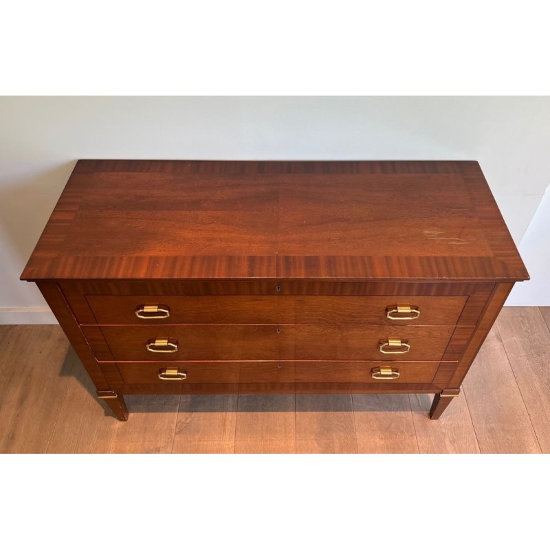 Commode Néoclassique Acajou et Laiton, De Coene Frères, Belgique, vers 1950 | Maison BARROIS