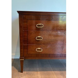 Neoclassical Mahogany and Brass Commode, De Coene Frères, Belgium, circa 1950 | Maison BARROIS