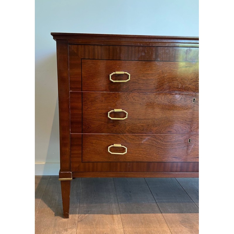 Neoclassical Mahogany and Brass Commode, De Coene Frères, Belgium, circa 1950 | Maison BARROIS