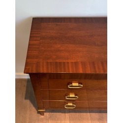 Commode Néoclassique Acajou et Laiton, De Coene Frères, Belgique, vers 1950 | Maison BARROIS