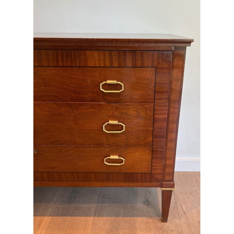 Neoclassical Mahogany and Brass Commode, De Coene Frères, Belgium, circa 1950 | Maison BARROIS