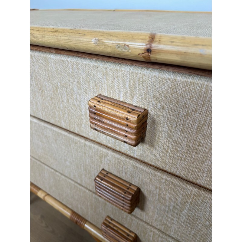Commode Bambou, Rotin et Rafia, Audoux-Minet, France, vers 1950 | Maison BARROIS