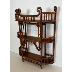 Étagère Murale Bois Courbé et Laiton, Arts & Crafts Autrichien, vers 1900 | Maison BARROIS