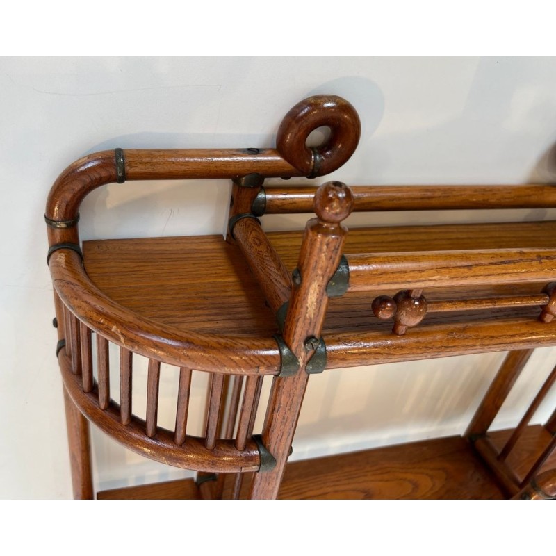 Étagère Murale Bois Courbé et Laiton, Arts & Crafts Autrichien, vers 1900 | Maison BARROIS