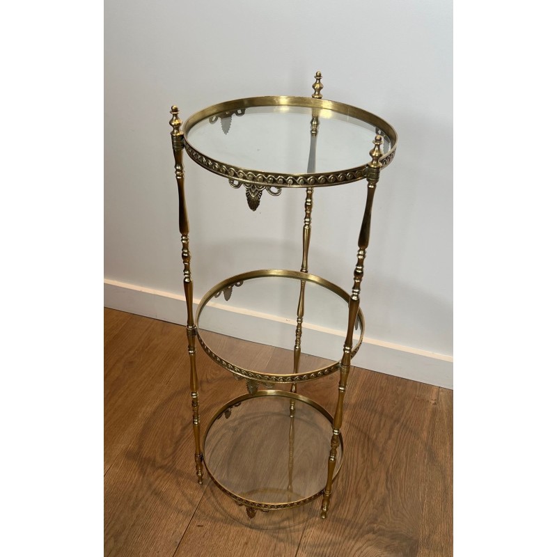 Round Brass and Glass Guéridon, Maison Jansen, France, circa 1940 | Maison BARROIS