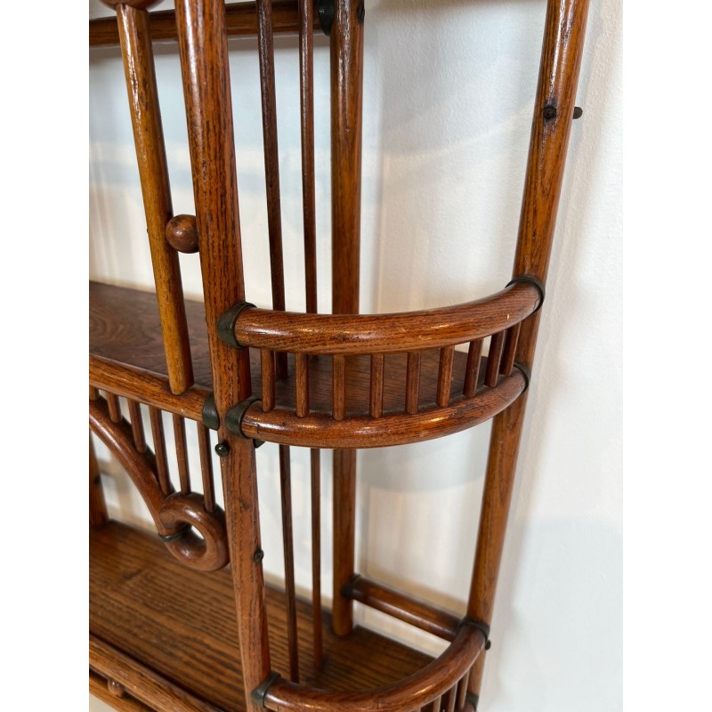 Étagère Murale Bois Courbé et Laiton, Arts & Crafts Autrichien, vers 1900 | Maison BARROIS