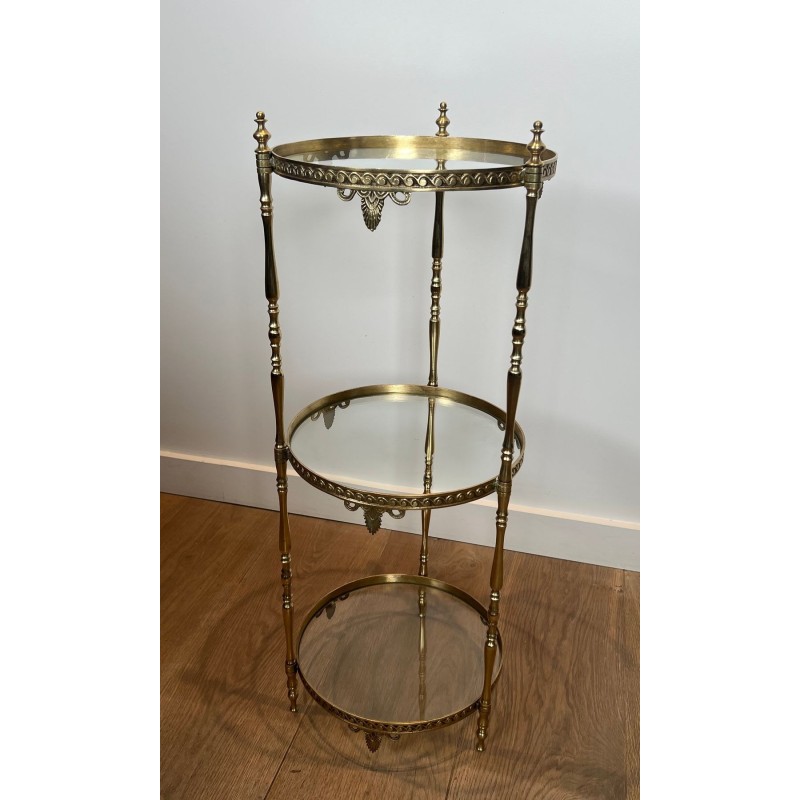 Round Brass and Glass Guéridon, Maison Jansen, France, circa 1940 | Maison BARROIS