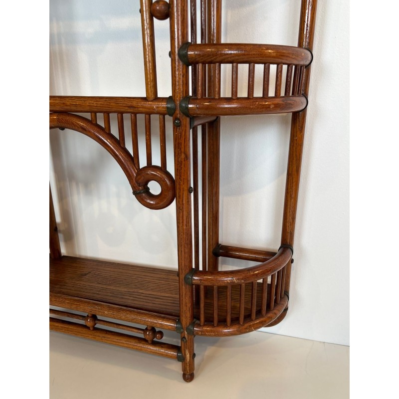 Étagère Murale Bois Courbé et Laiton, Arts & Crafts Autrichien, vers 1900 | Maison BARROIS