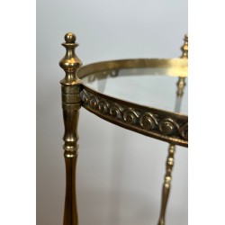 Round Brass and Glass Guéridon, Maison Jansen, France, circa 1940 | Maison BARROIS